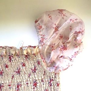 Puffed sleeve floral shirt💕